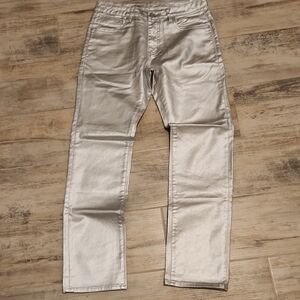 Men's Silver Metallic Jeans